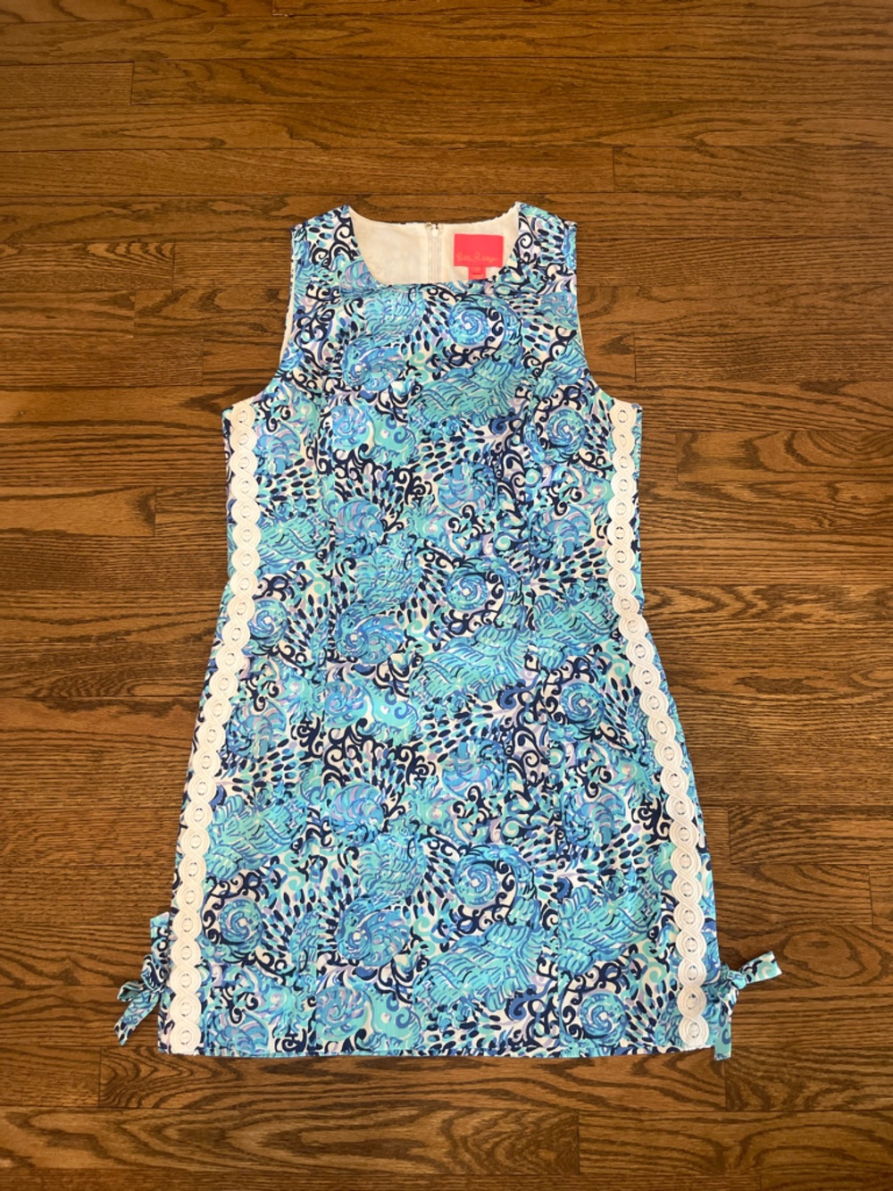 Lilly Pulitzer Navy, Turquoise & White Swirl Print Dress